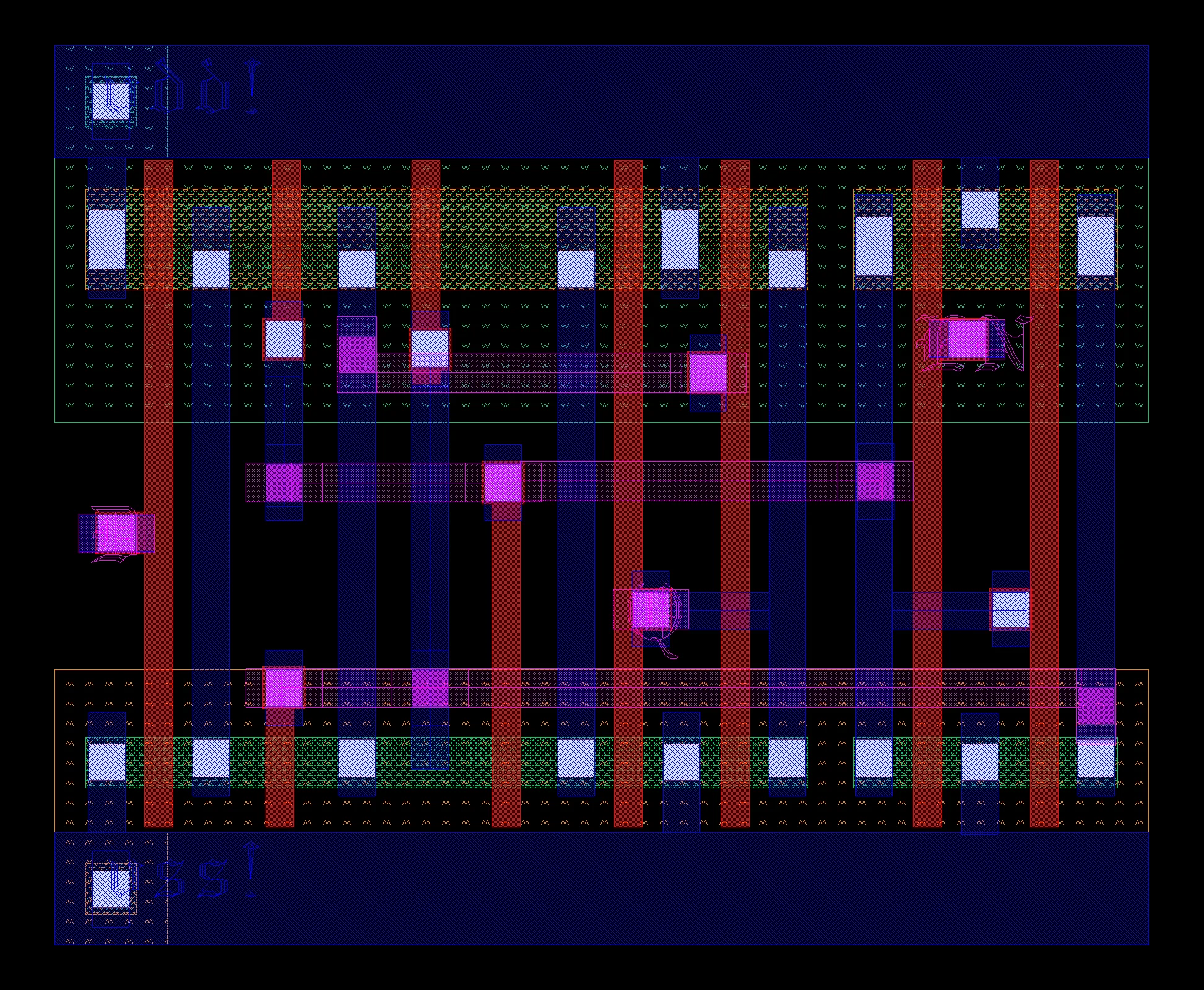 Custom CMOS Latch standard-cell physical layout