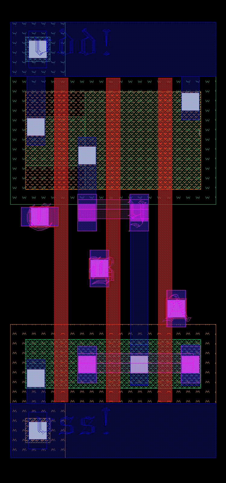 Custom CMOS OAI21 standard-cell physical layout