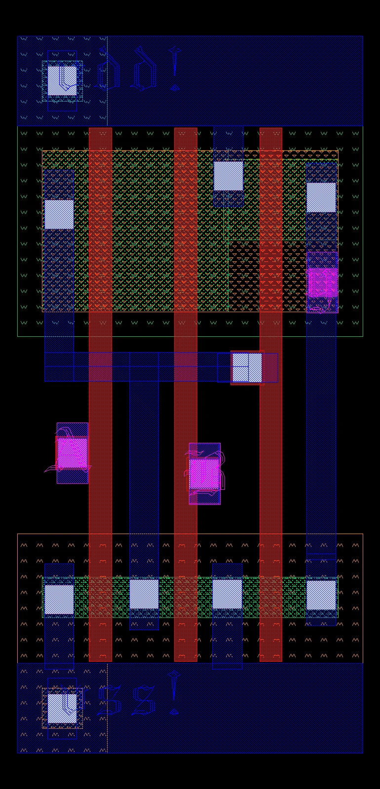 Custom CMOS OR2 standard-cell physical layout